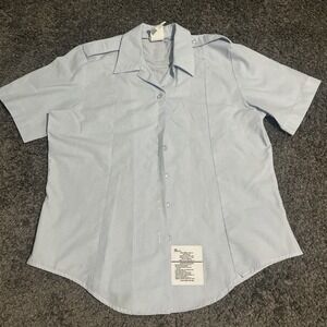 Women's Tuck In Defense Logistics Agency Wings Light Blue Short Sleeve Size 12
